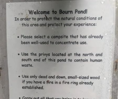 Bourne Pond Tenting Area