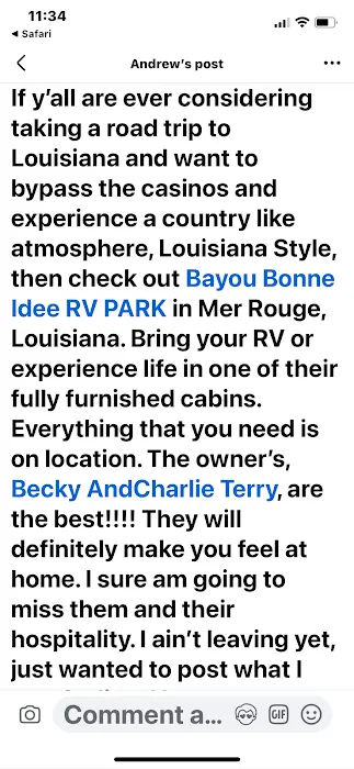 Bayou Bonne Idee RV PARK and one cabin Picture 8