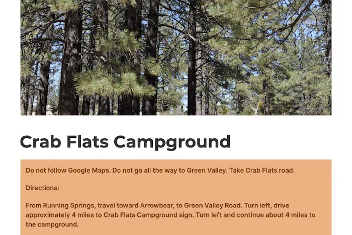 Crab Flats Family Campground Picture 1