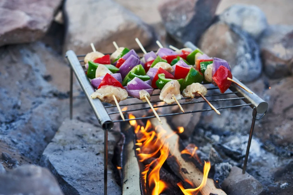 How to Cook Kebabs on a Campfire Grill the Right Way