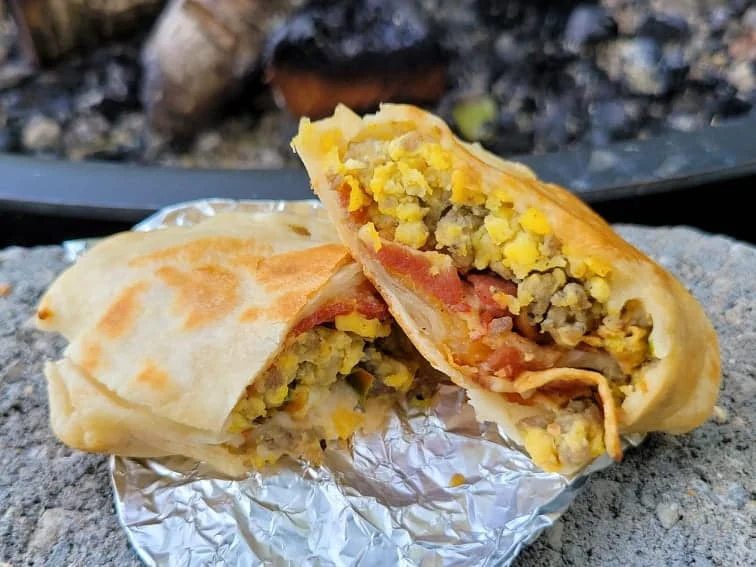 How to Cook Breakfast Burritos and Wraps Over a Campfire