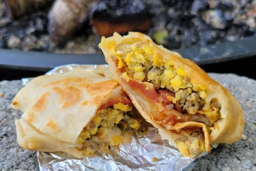 How to Cook Breakfast Burritos and Wraps Over a Campfire