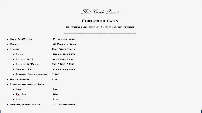 Hell Creek Ranch Campground Picture 1