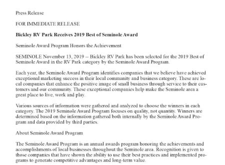 Bickley RV Park