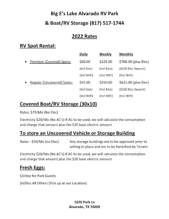 Big E's Lake Alvarado RV Park & Boat Repair/Storage Picture 2