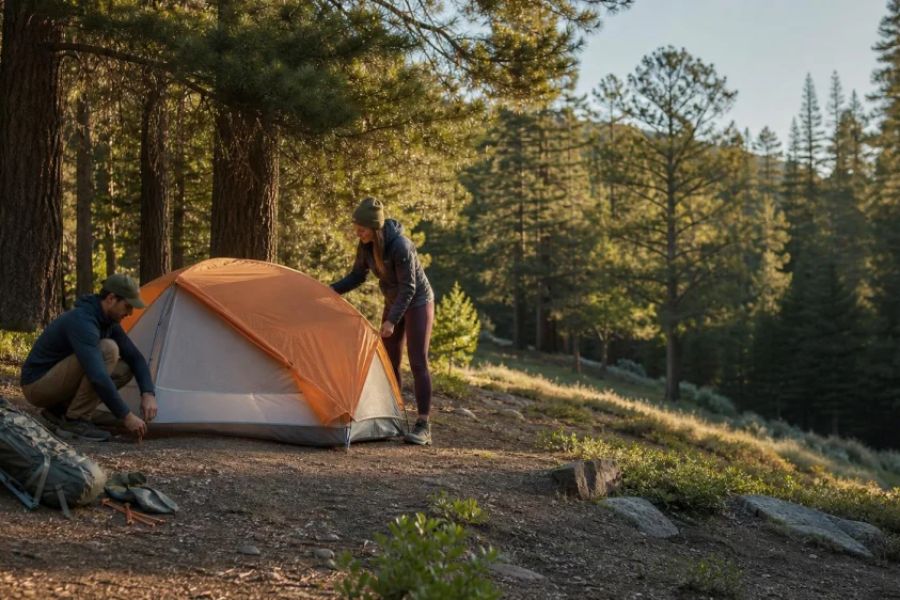 How to Choose a Tent Site for Drainage, Wind, and Shade