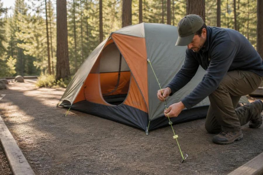Tent Guyline Setup: Visibility, Tension, and Trip Hazards