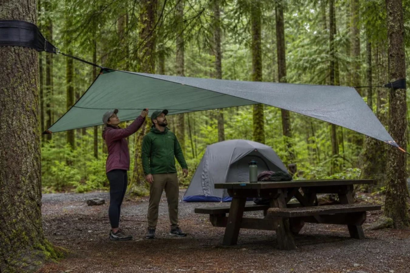 Camping Tarps: Rig for Rain Without Damaging Trees
