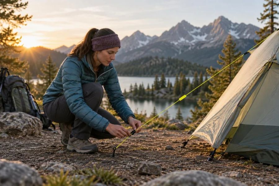 Tent Guyline Setup: Visibility, Tension, and Trip Safety