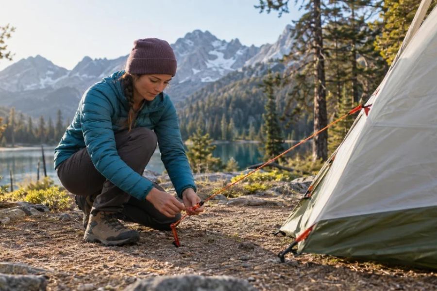 Tent Guyline Setup: Anchors, Tension, and Visibility